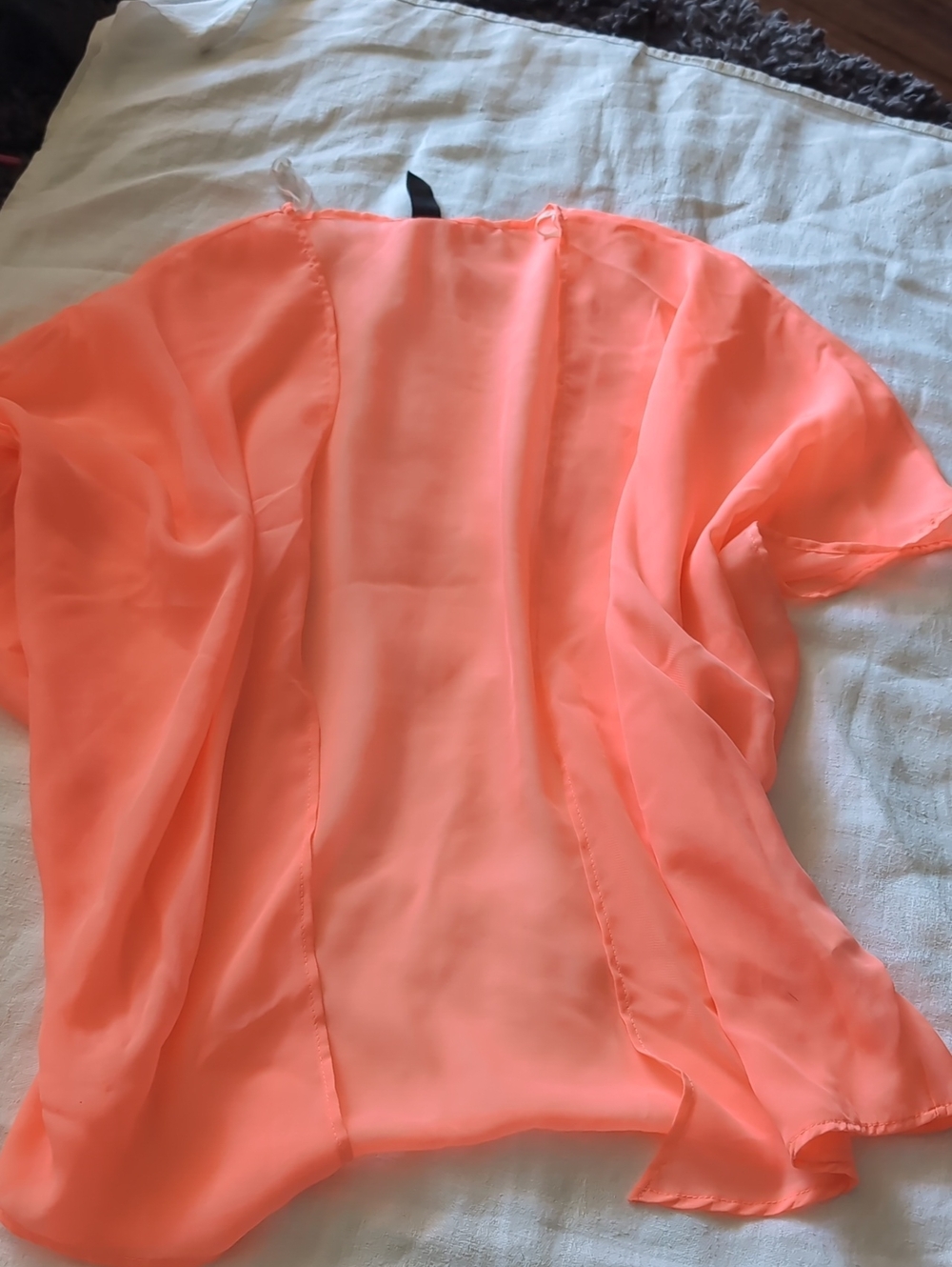 Windsor Coral Orange Sheer Tunic Top